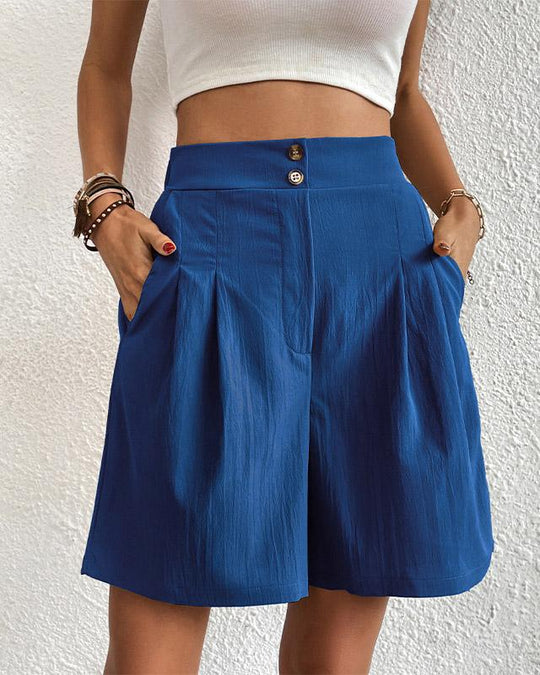 EB - Hoch taillierte Damen Shorts mit weitem Schnitt