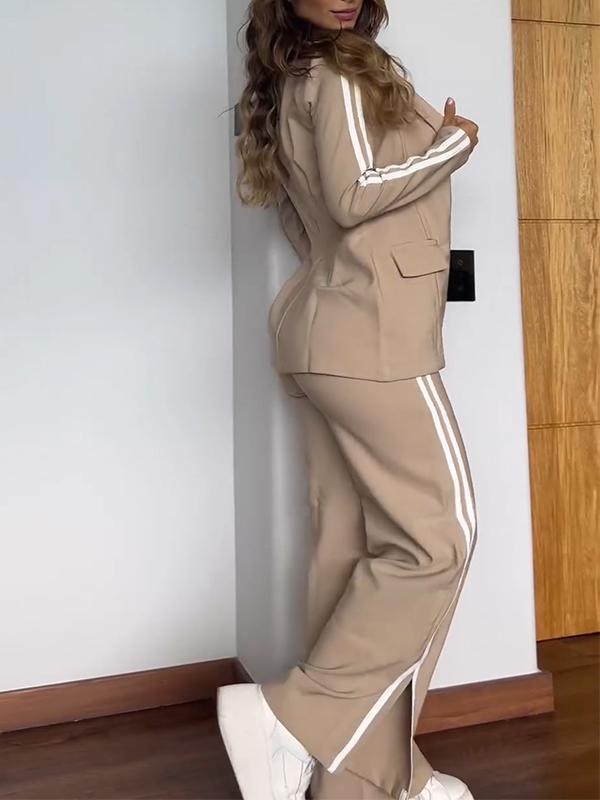 EB | Sportliches Co Ord Satz mit Blazer und Weitem Hosen