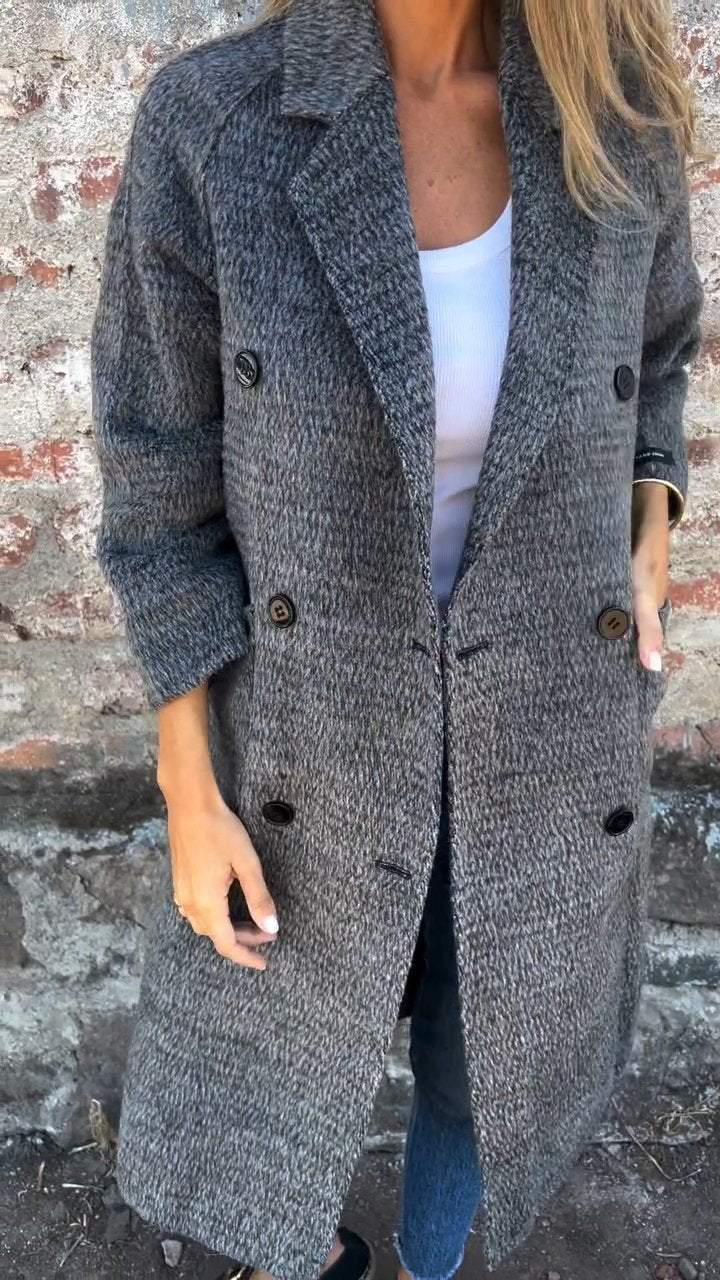 EB | Lange Jacke mit Doppelknopfverschluss Zeitloses Design Elegante Passform