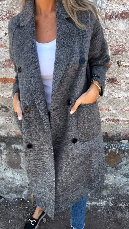 EB | Lange Jacke mit Doppelknopfverschluss Zeitloses Design Elegante Passform