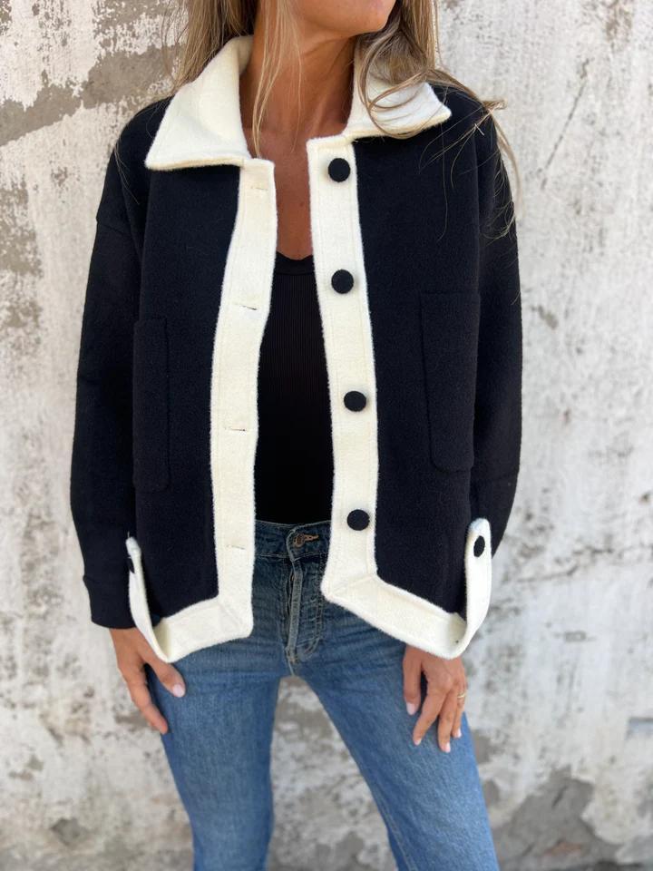 EB | Kurze Jacke mit Kontrastkanten Moderner Schnitt Zeitloses Design