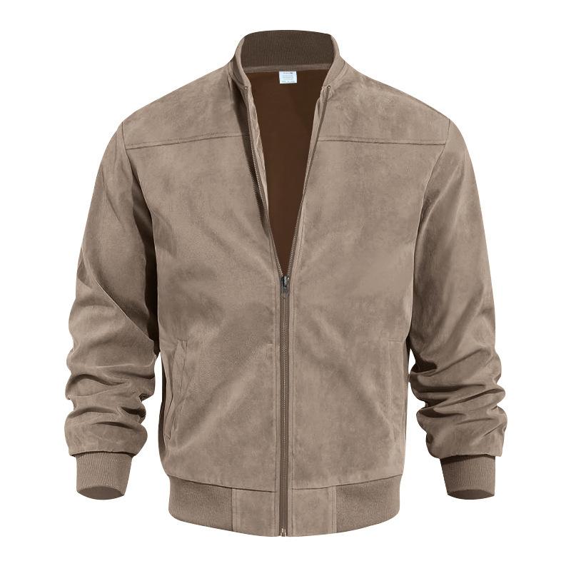 EB | Leichte Übergangsjacke für Männer im Wildleder-Look mit Stehkragen