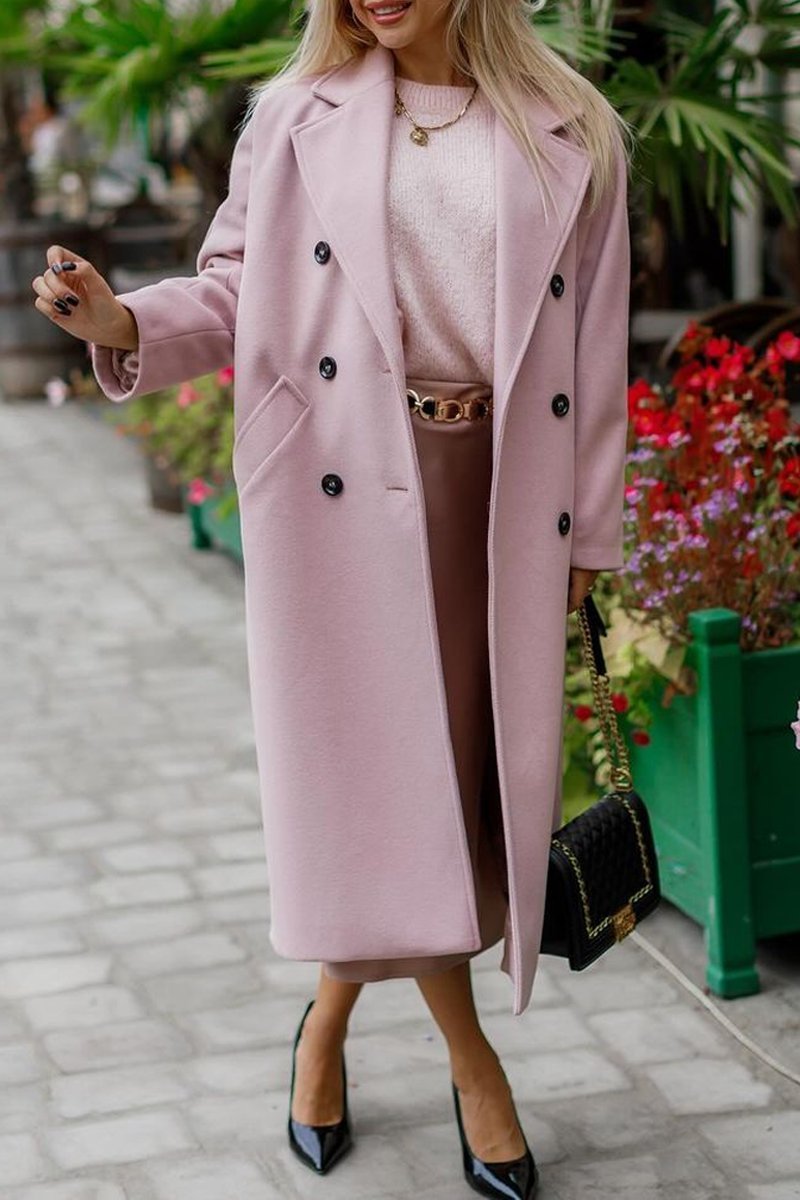 EB | Lange Jacke mit Doppelknopfverschluss Eleganter Schnitt Zeitloses Design