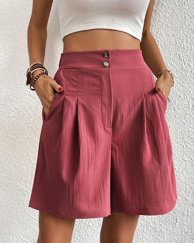 EB - Hoch taillierte Damen Shorts mit weitem Schnitt