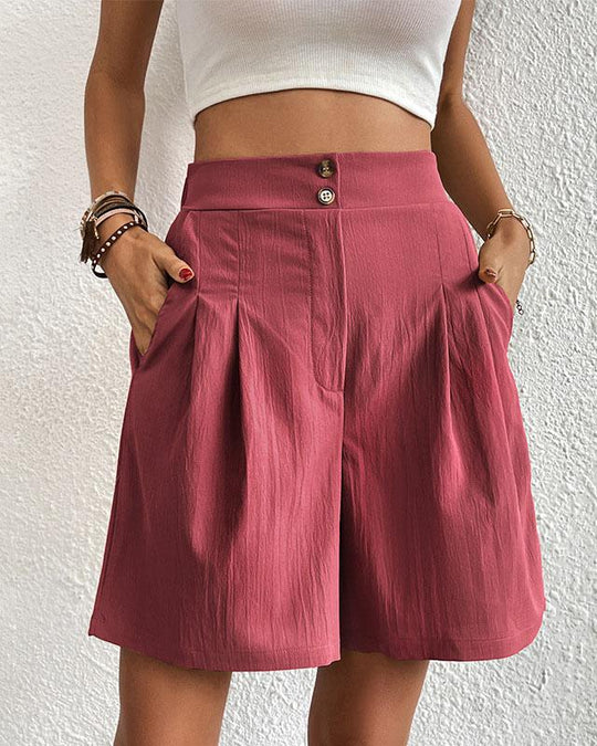 EB - Hoch taillierte Damen Shorts mit weitem Schnitt