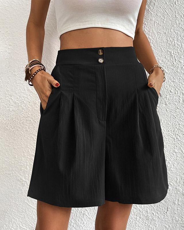 EB - Hoch taillierte Damen Shorts mit weitem Schnitt