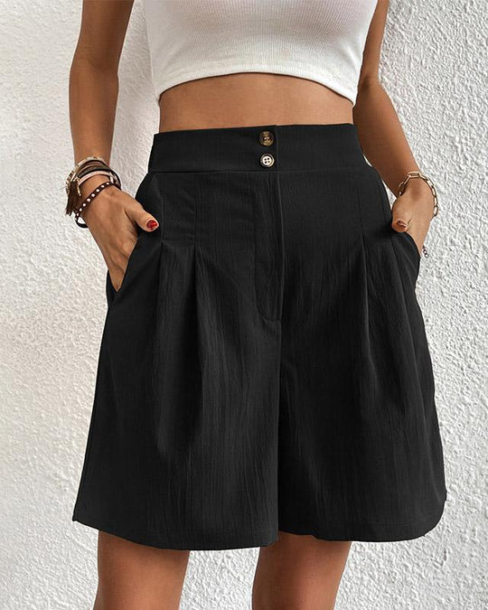 EB - Hoch taillierte Damen Shorts mit weitem Schnitt