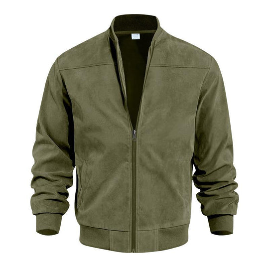 EB | Leichte Übergangsjacke für Männer im Wildleder-Look mit Stehkragen