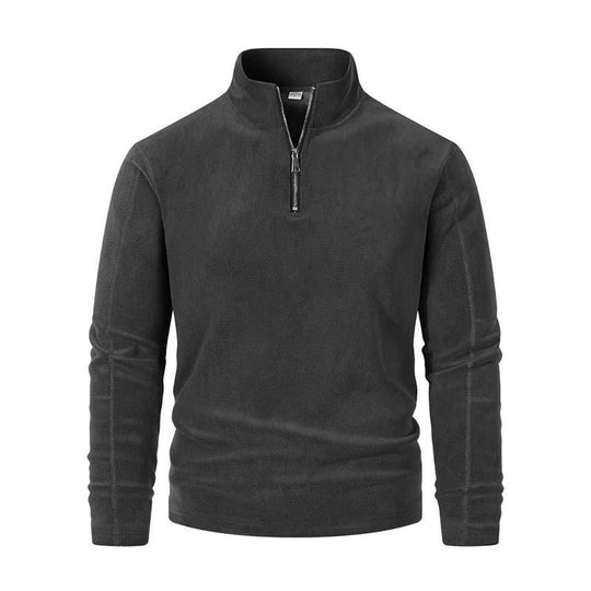 EB | Langärmliger Pullover mit Halblangem Reißverschluss Weicher Fleece Komfort und Stil