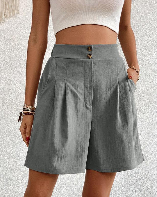 EB - Hoch taillierte Damen Shorts mit weitem Schnitt