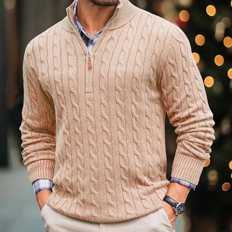 EB | Kabelstrickpullover mit Reißverschluss Weich und Warm Klassischer Look