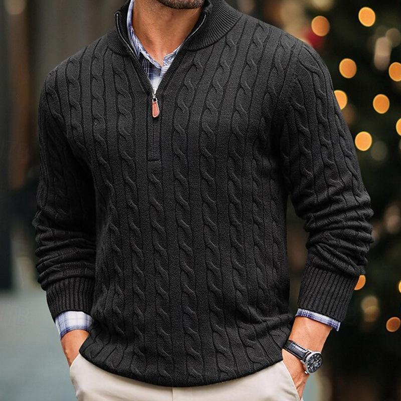 EB | Kabelstrickpullover mit Reißverschluss Weich und Warm Klassischer Look