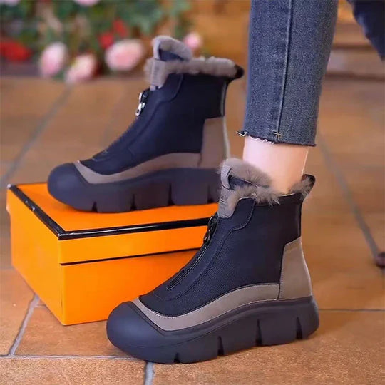 EB | Damen Wasserdichte Warme Reißverschluss Schneestiefel