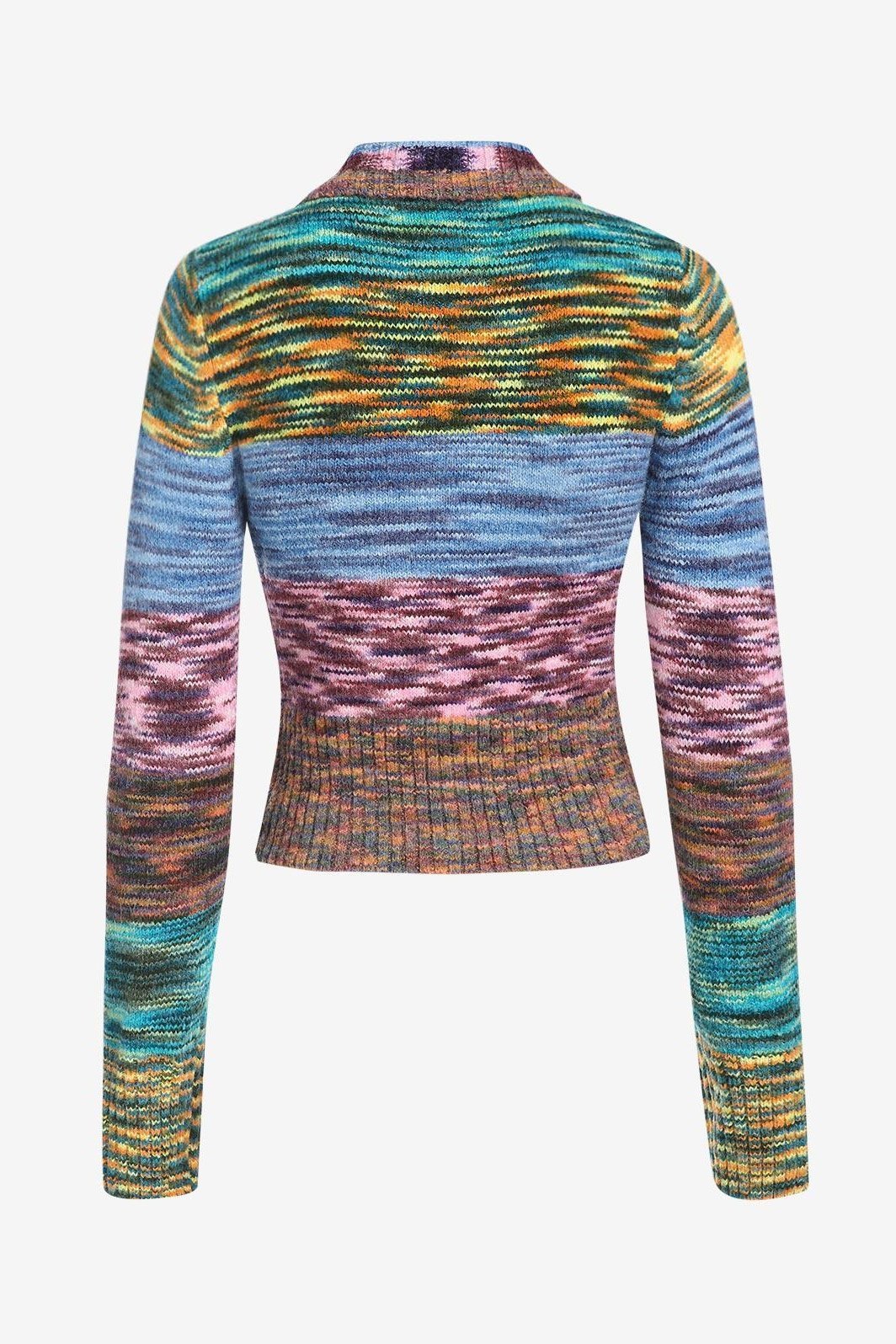EB | Strickcardigan Mehrfarbig Wollmischung Kreativ und Zeitlos