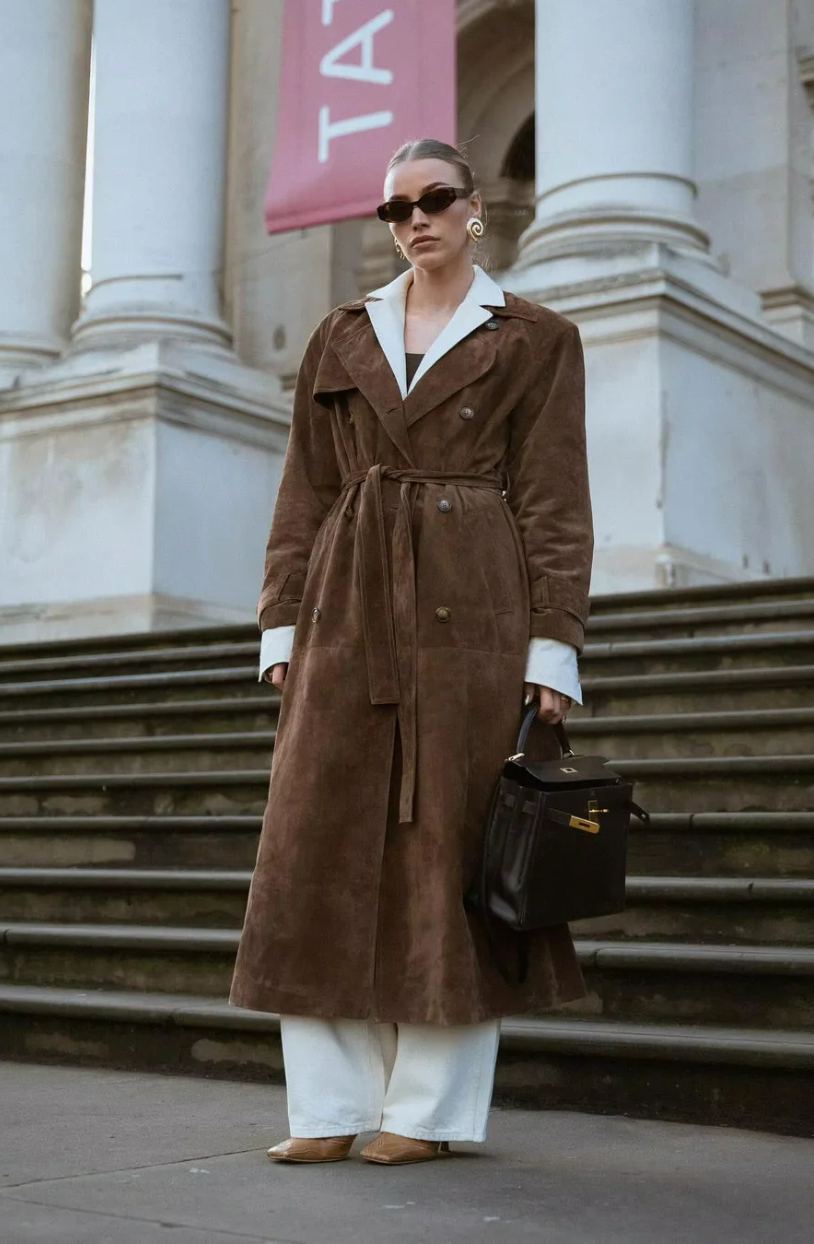 EB | Eleganter Wildleder Trench Coat
