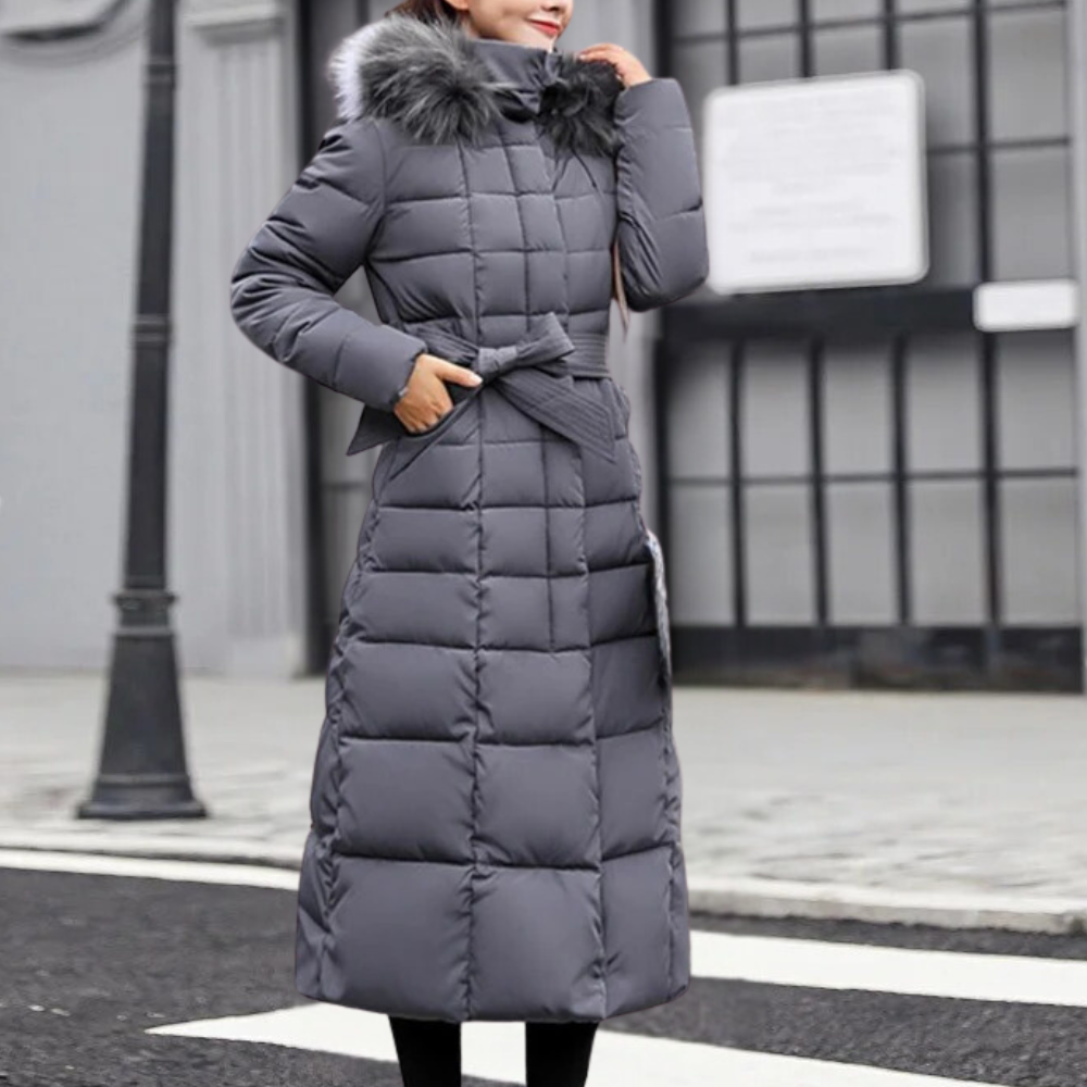 EB | gesteppte Jacke - stilvolle Winteroutwear für Damen mit Kunstpelzkapuze
