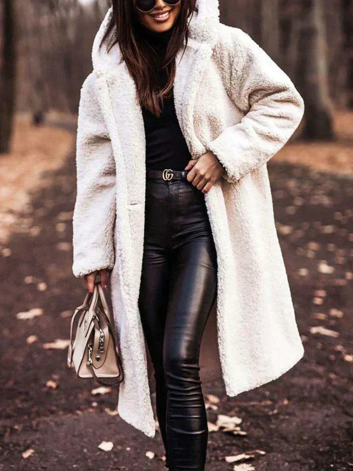 EB | Lange Sherpa Damenjacke