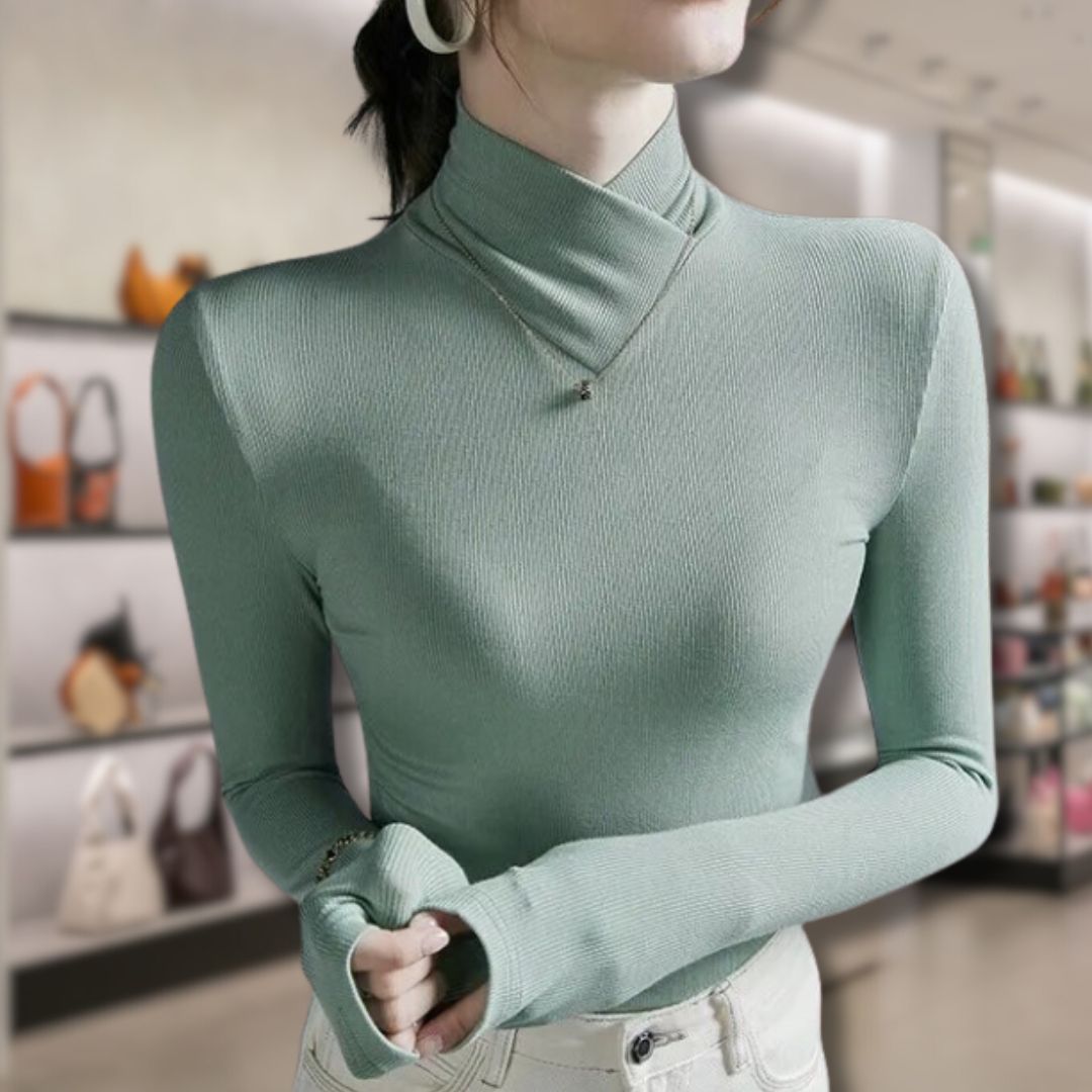 EB | Damen Rollkragenpullover mit Gewinde