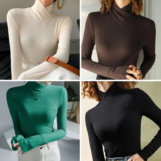 EB | Damen Rollkragenpullover mit Gewinde