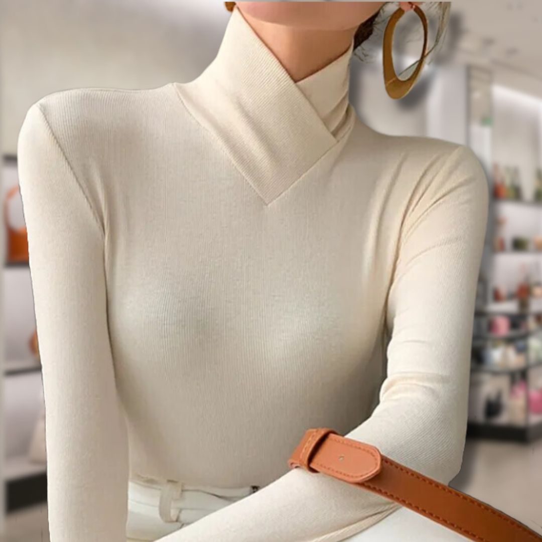 EB | Damen Rollkragenpullover mit Gewinde