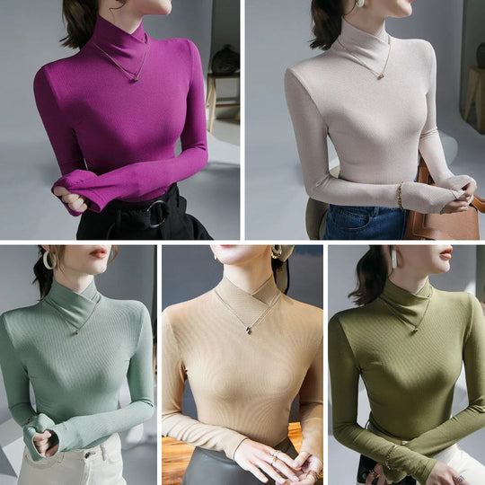 EB | Damen Rollkragenpullover mit Gewinde
