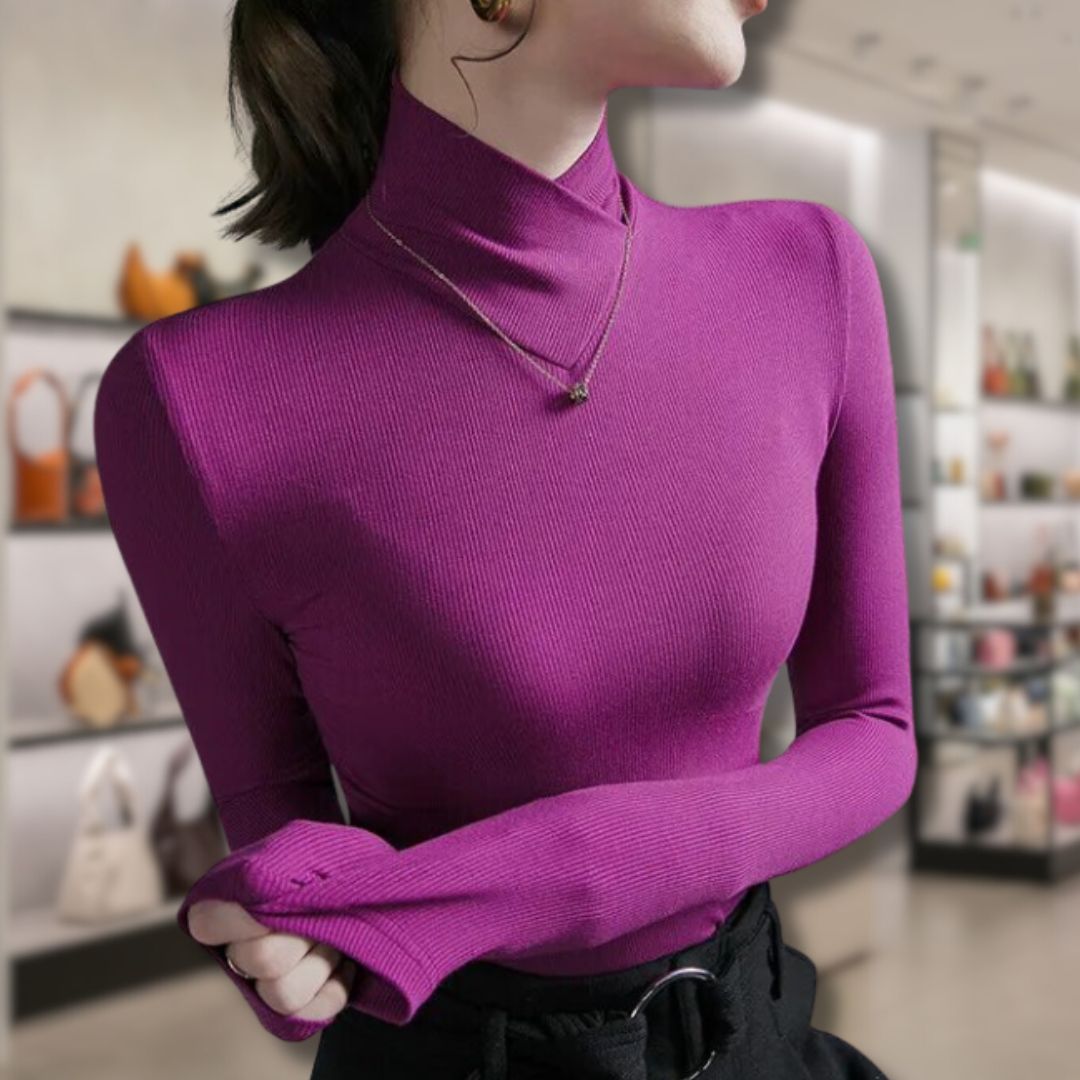 EB | Damen Rollkragenpullover mit Gewinde