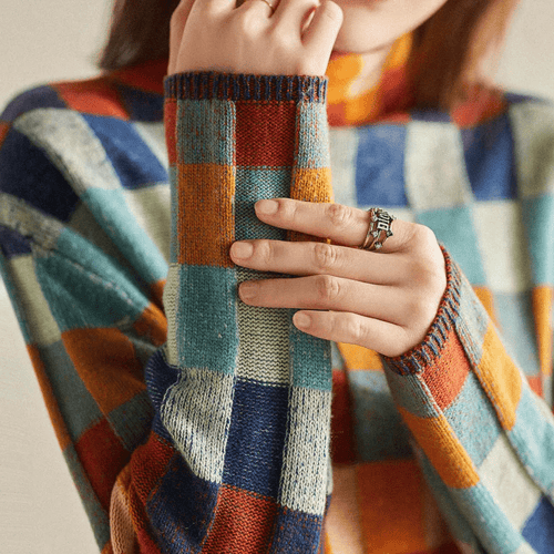 EB | Couture-Patchwork-Rollkragenpullover
