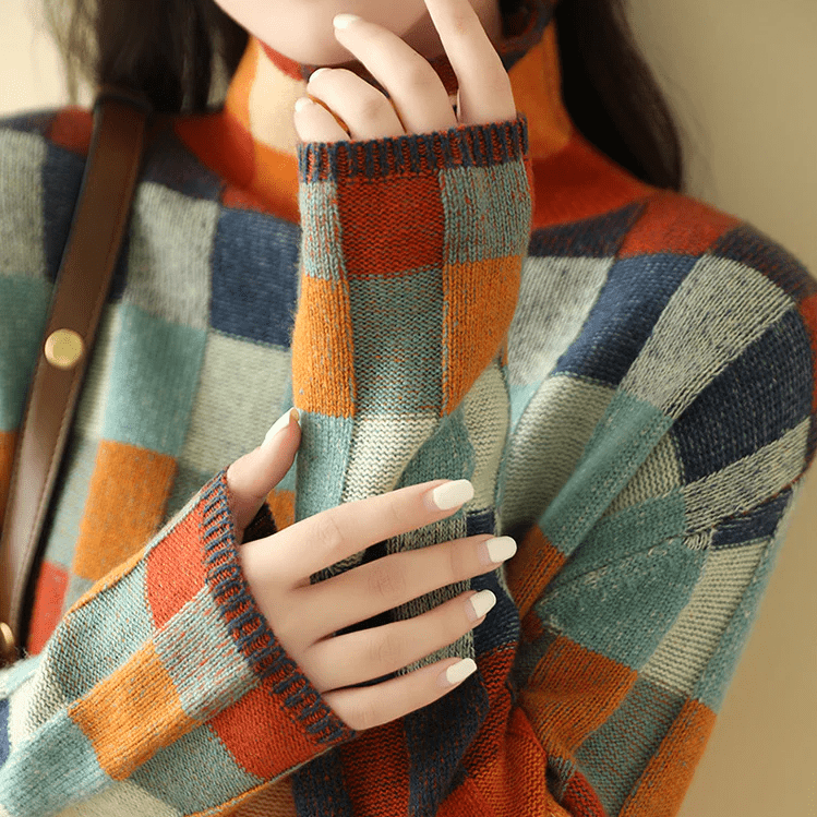 EB | Couture-Patchwork-Rollkragenpullover