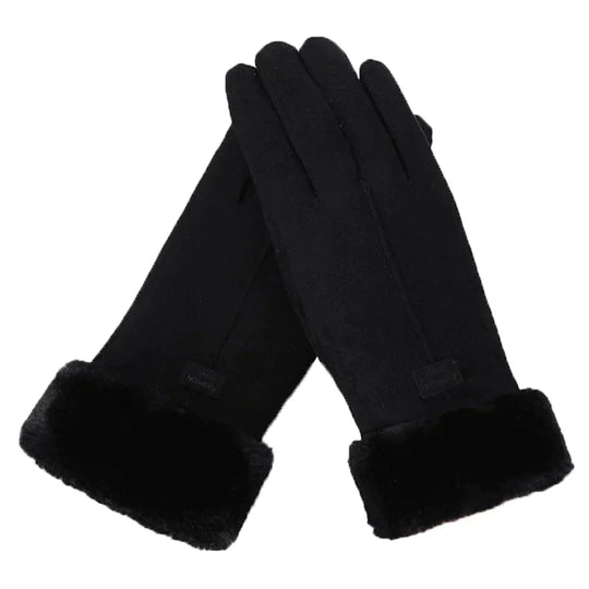 EB | Stilvolle Damenhandschuhe mit Pelzrand