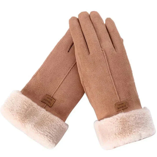 EB | Stilvolle Damenhandschuhe mit Pelzrand