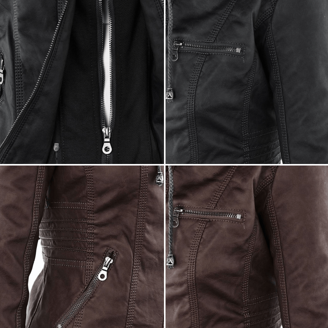 EB | Damen Kapuzen Slim Fit Bikerjacke