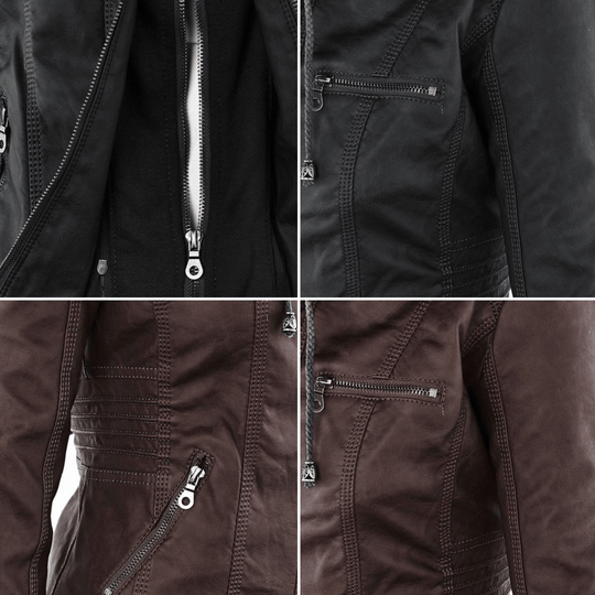 EB | Damen Kapuzen Slim Fit Bikerjacke