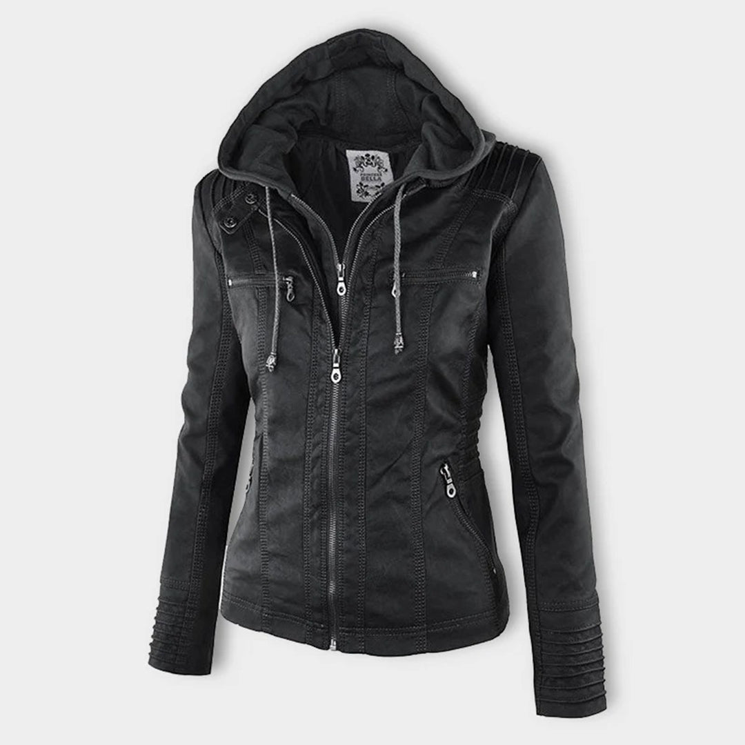 EB | Damen Kapuzen Slim Fit Bikerjacke