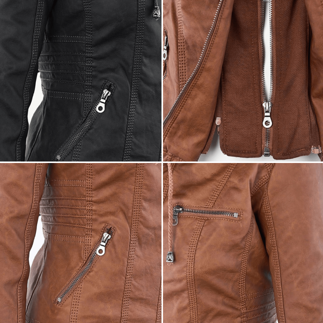 EB | Damen Kapuzen Slim Fit Bikerjacke