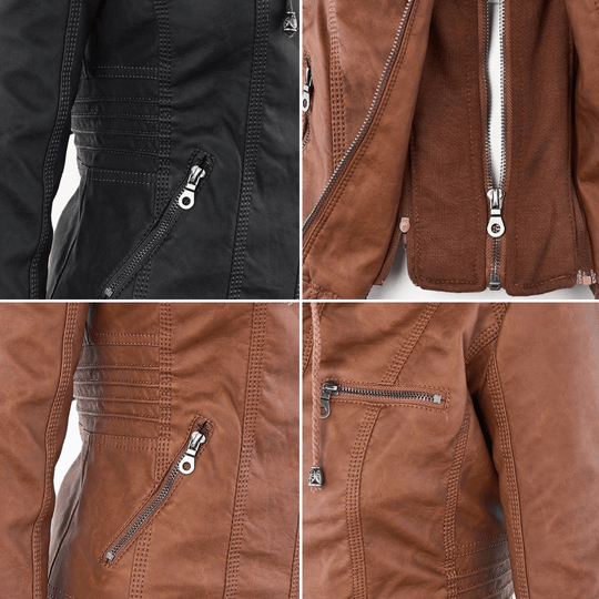EB | Damen Kapuzen Slim Fit Bikerjacke