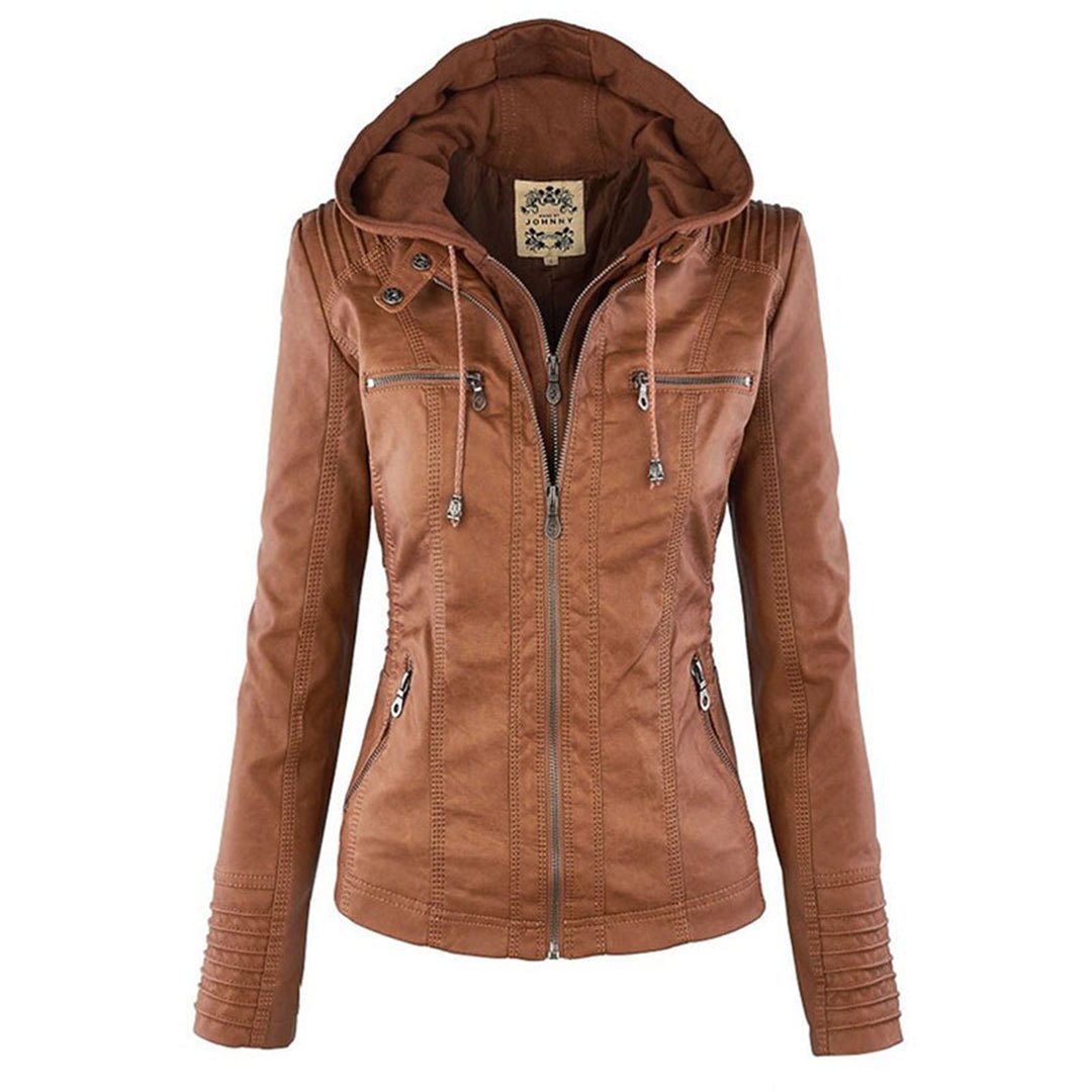 EB | Damen Kapuzen Slim Fit Bikerjacke