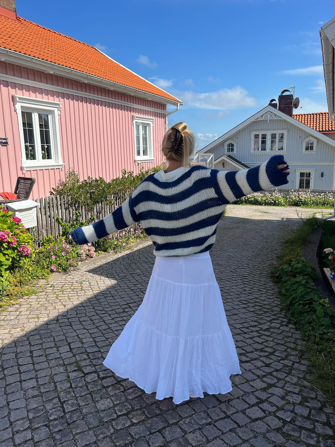 EB | Geflochtene und Gestreifte Oversized Damenpullover