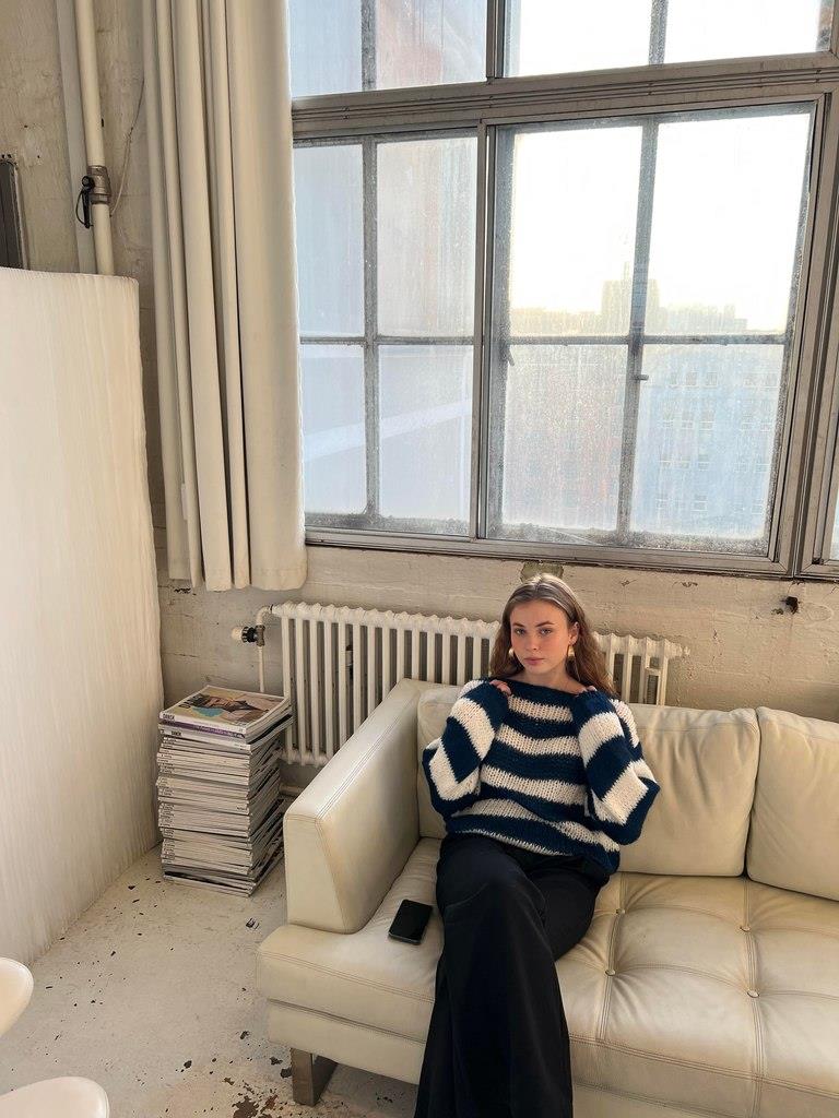 EB | Geflochtene und Gestreifte Oversized Damenpullover
