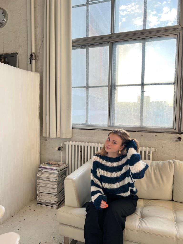 EB | Geflochtene und Gestreifte Oversized Damenpullover