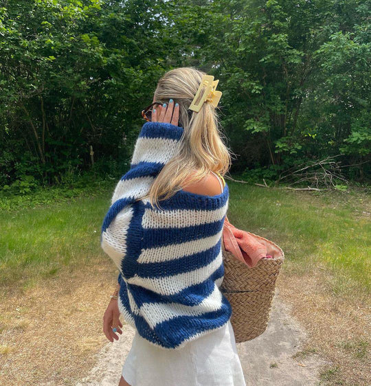 EB | Geflochtene und Gestreifte Oversized Damenpullover