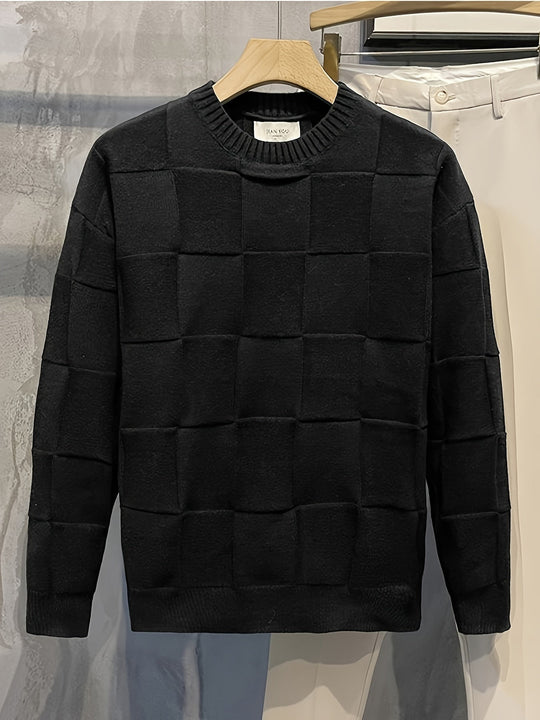 EB | Gestrickter Rundhalsausschnitt Pullover mit Stretch