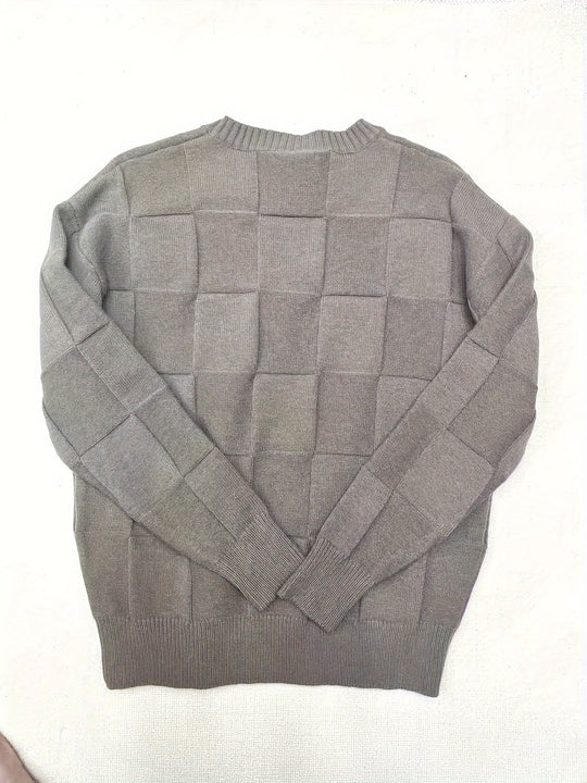 EB | Gestrickter Rundhalsausschnitt Pullover mit Stretch