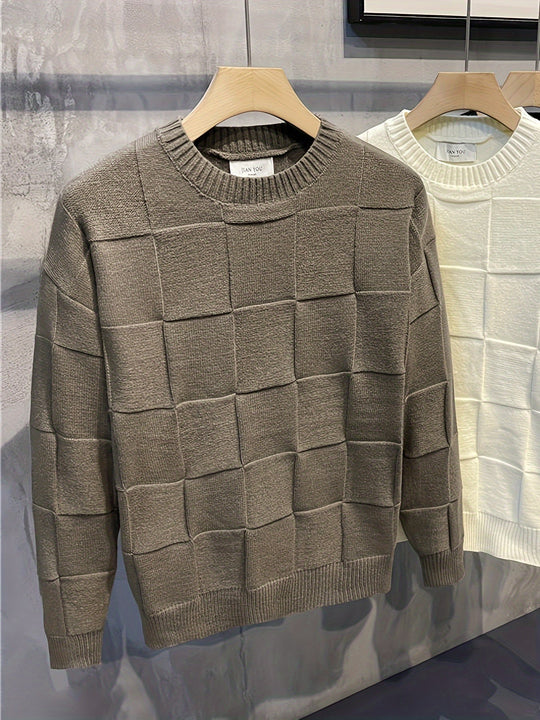EB | Gestrickter Rundhalsausschnitt Pullover mit Stretch