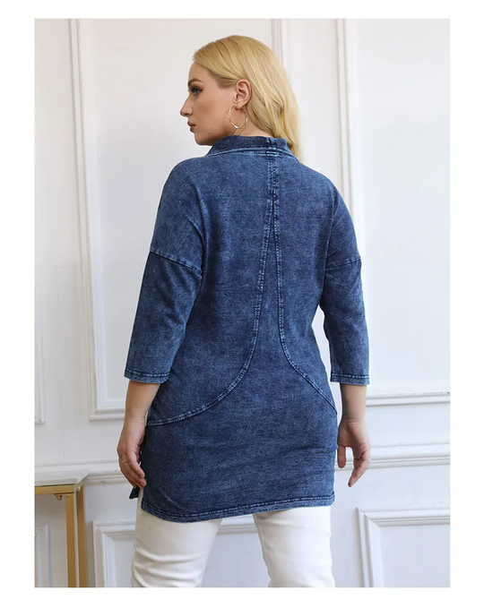 EB | Strickdenimjacke Curve Plus Size