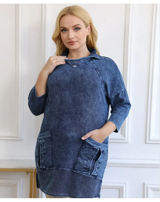 EB | Strickdenimjacke Curve Plus Size