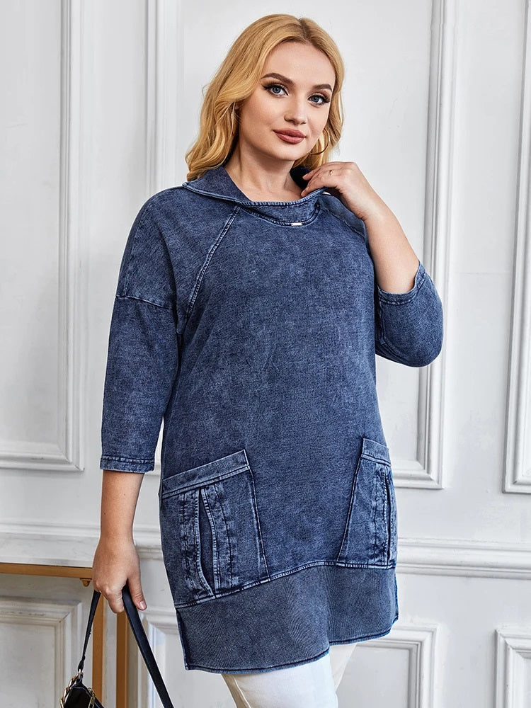 EB | Strickdenimjacke Curve Plus Size