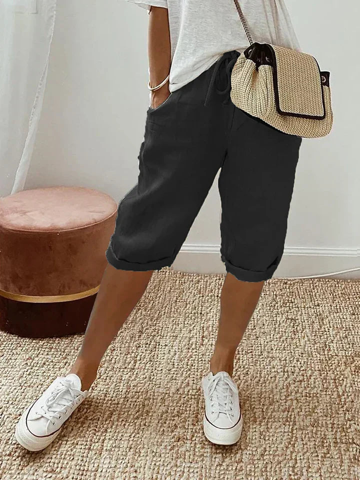 EB | Shorts Aus Baumwolle und Leinen für Frauen
