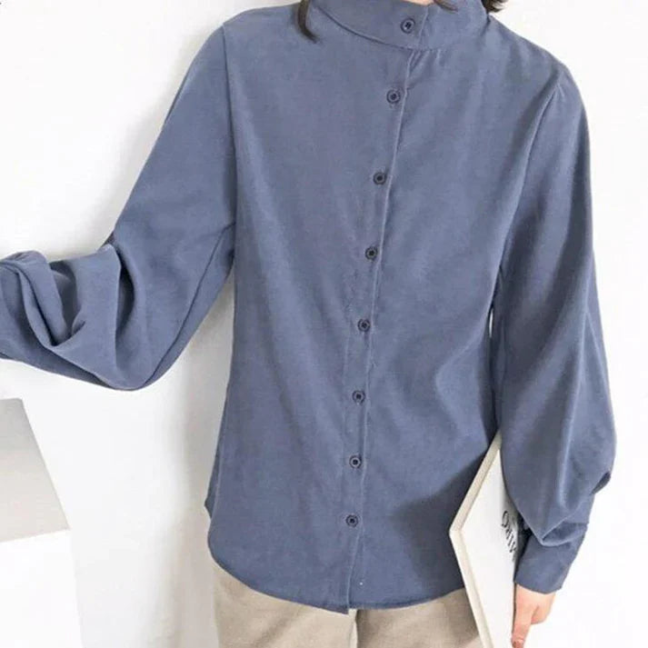 EB | Klassische Rollkragenbluse mit Ballonärmeln