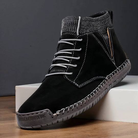 Retro-Wildlederschuhe mit Ripp- und Stichmuster EB EB