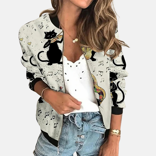 EB | Damen Retro Bomberjacke mit Print